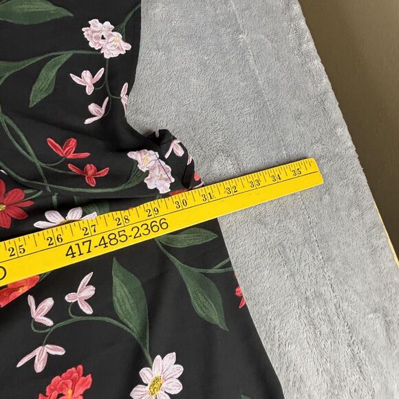 Torrid Blouse Womens 5X Black Floral Split Neck Short Sleeve Tunic Plus Boho - Picture 8 of 13